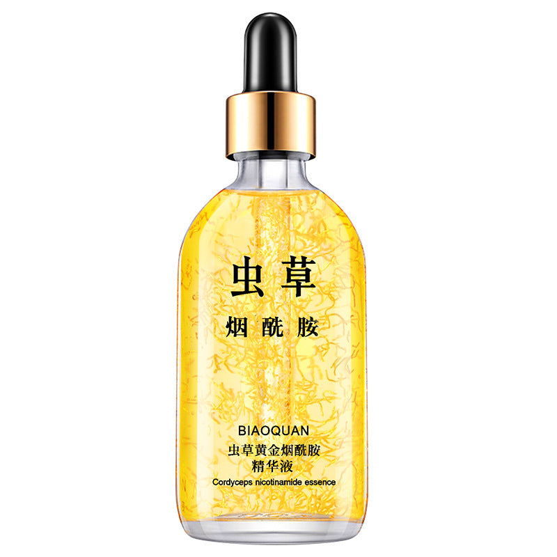 Esencia facial reafirmante y reafirmante con ginseng: suero con infusión de ginseng, oro y cordyceps