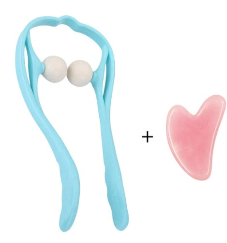 LuxuryGlow Pressure Point Neck & Shoulder Massager – Handheld 3D Roller Therapy Tool
