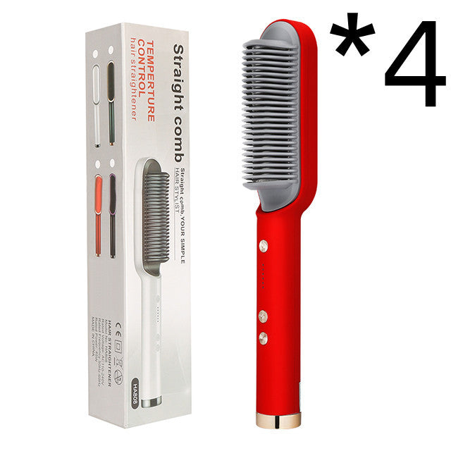LuxuryGlow 2-in-1 Hair Straightener & Hot Comb – Negative Ion Curling Brush