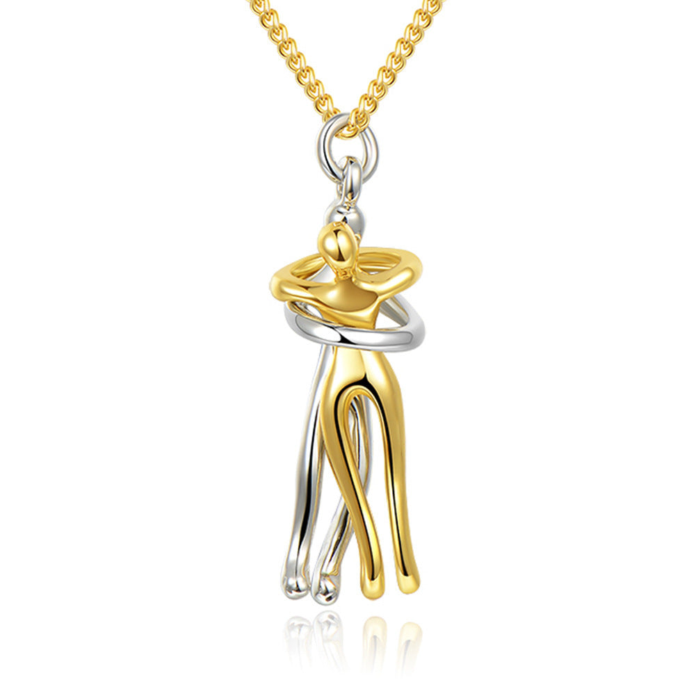Love Hug Pendant Necklace - Unisex Couple Gift for Valentine’s Day - LUXURY GLOW
