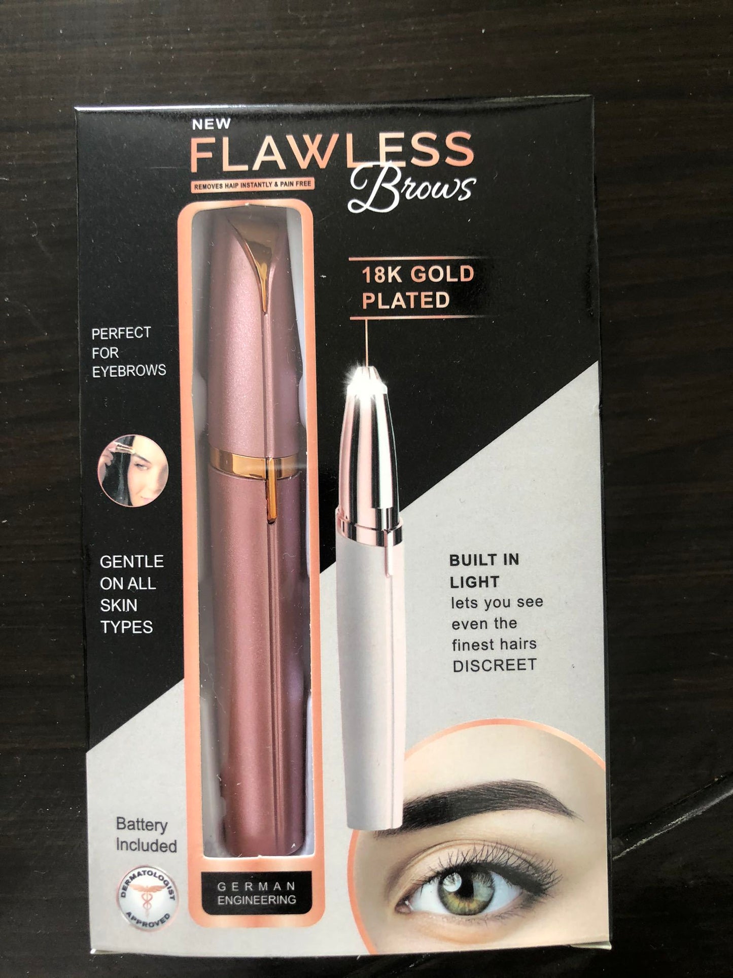 LuxuryGlow Mini Electric Eyebrow Trimmer – Painless Hair Remover with LED Light
