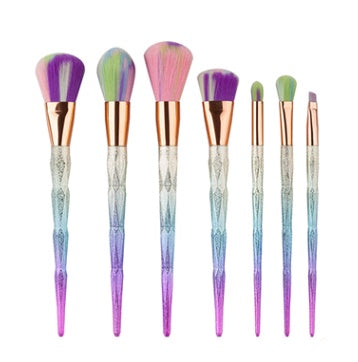 LuxuryGlow - Set de 7 brochas de maquillaje de diamante: base, ojos, iluminador y más