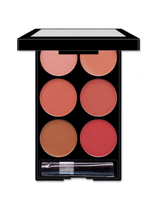 LuxuryGlow 6-Color Blush & Contour Palette – Multicolor Face Sculpting Makeup