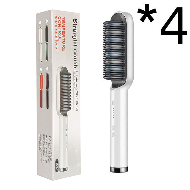 LuxuryGlow 2-in-1 Hair Straightener & Hot Comb – Negative Ion Curling Brush
