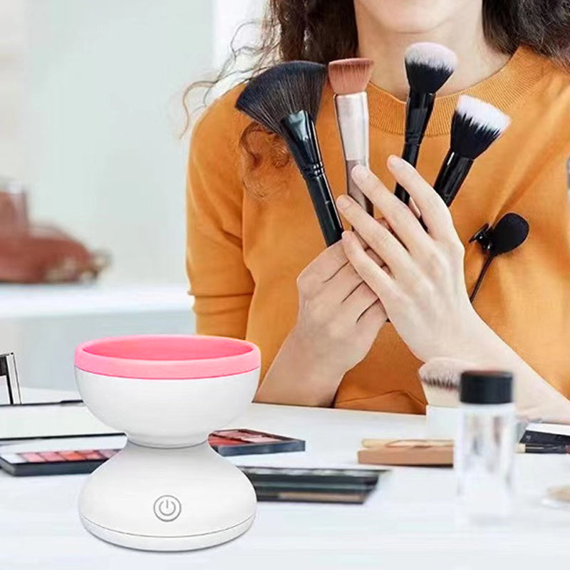 Limpiador de brochas de maquillaje eléctrico LuxuryGlow: herramienta de lavado automático portátil con USB