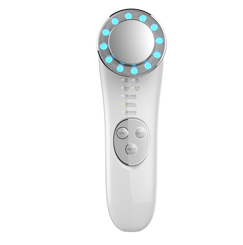 جهاز تدليك شد الوجه والبشرة 7 في 1 من LuxuryGlow مع تقنية LED وEMS