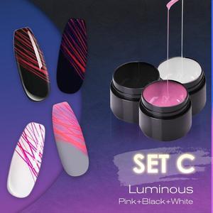 Set de geles de uñas LuxuryGlow Luminous Spider: gel UV con efecto de dibujo para decoración de uñas