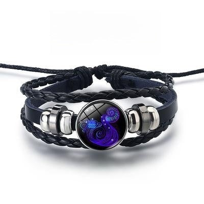 Pulsera luminosa LuxuryGlow de las 12 constelaciones: joyería unisex del zodiaco que brilla en la oscuridad