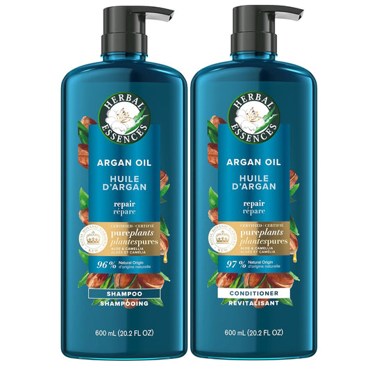 Herbal Essences Argan Oil Repair Shampoo & Conditioner Set | Moisturizing, Color-Safe, Paraben-Free, pH-Balanced | 20.2 fl oz, 2-Pack