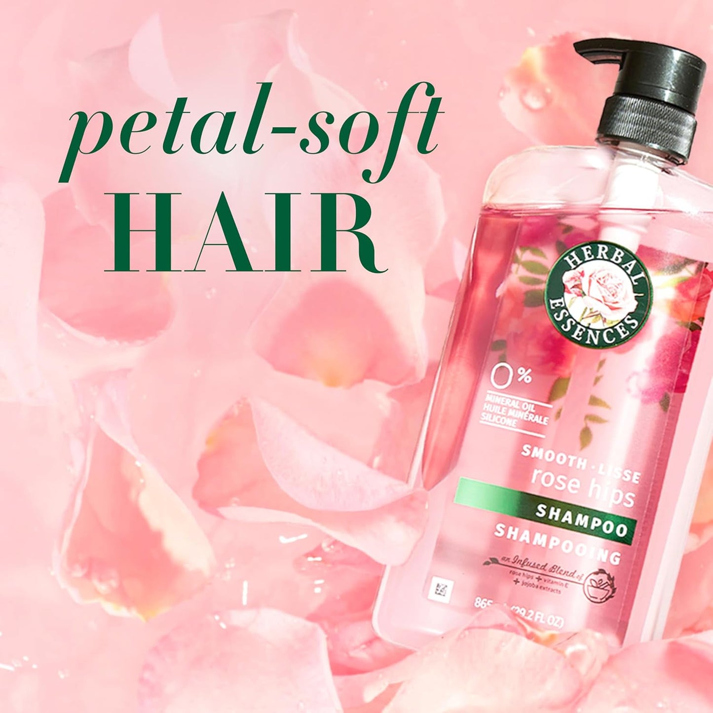 Herbal Essences Smooth Collection Shampoo & Conditioner Set with Rose Hips & Vitamin E – Paraben-Free, Color-Safe, Shine & Frizz Control (29.2 fl oz each, 2-Pack)