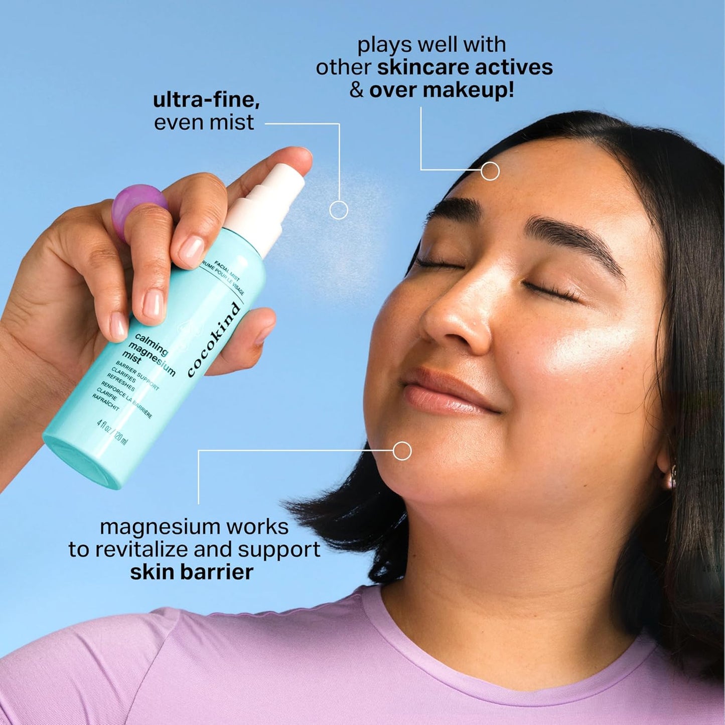 COCOKIND Magnesium Mist – Instant Skin Soother & Redness Relief Spray for Sensitive, Stressed Skin – Hydrating & Refreshing Face Mist 4oz