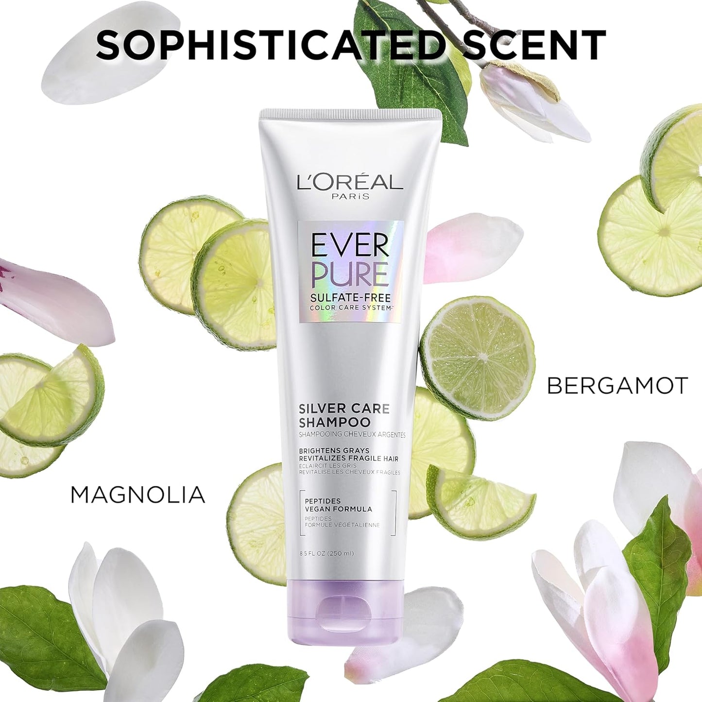 L'Oréal Paris EverPure Silver Care Shampoo & Conditioner Set | Sulfate-Free Vegan Formula with Peptides for Gray & Silver Hair (1 Kit)