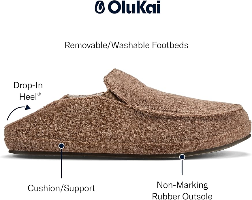 OLUKAI Nohea Hulu Women’s Slippers | Cozy Wool-Blend Slippers with Fleece Lining & Drop-In Heel Design