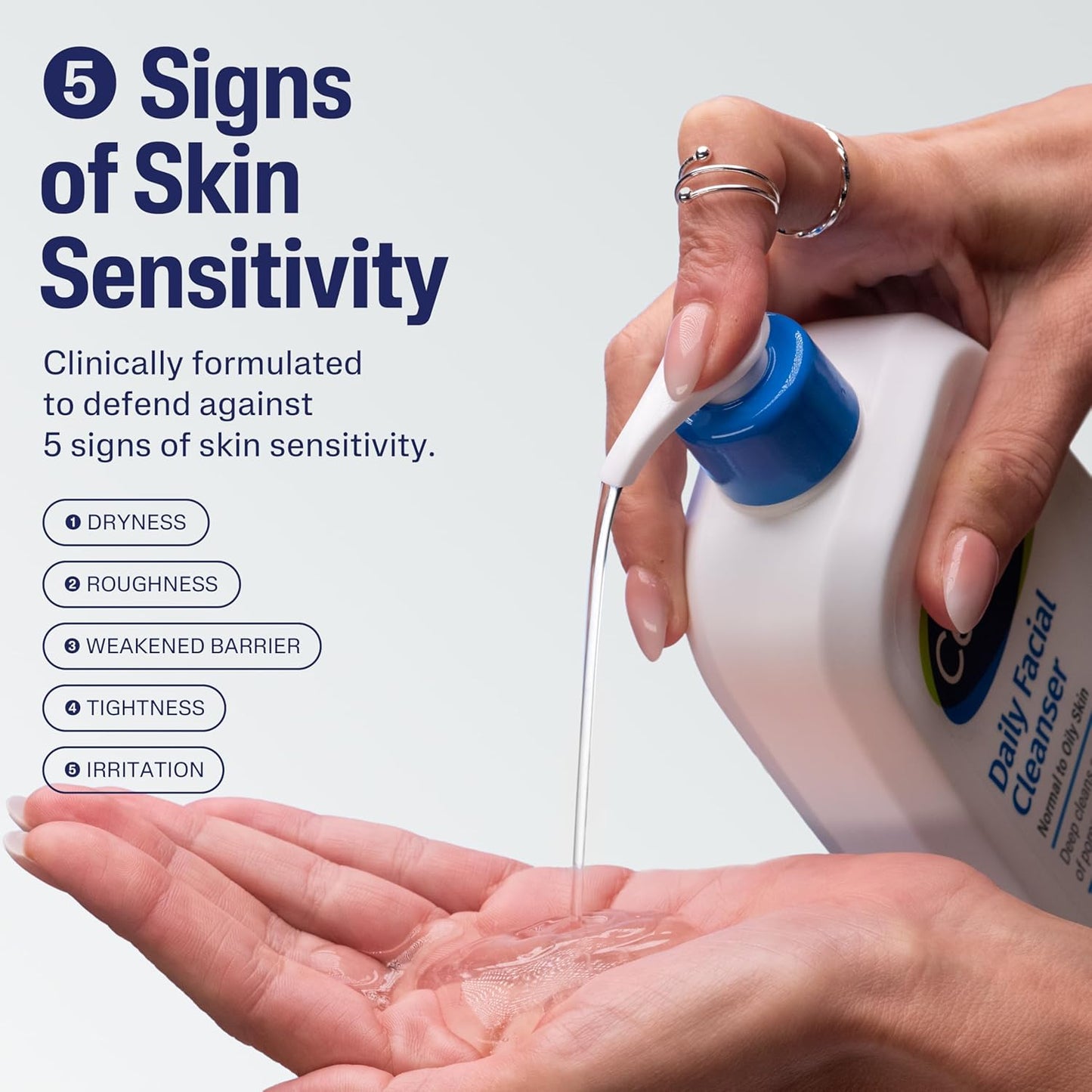 Cetaphil Daily Facial Cleanser for Sensitive & Oily Skin – 20 oz, Gentle & Soap-Free