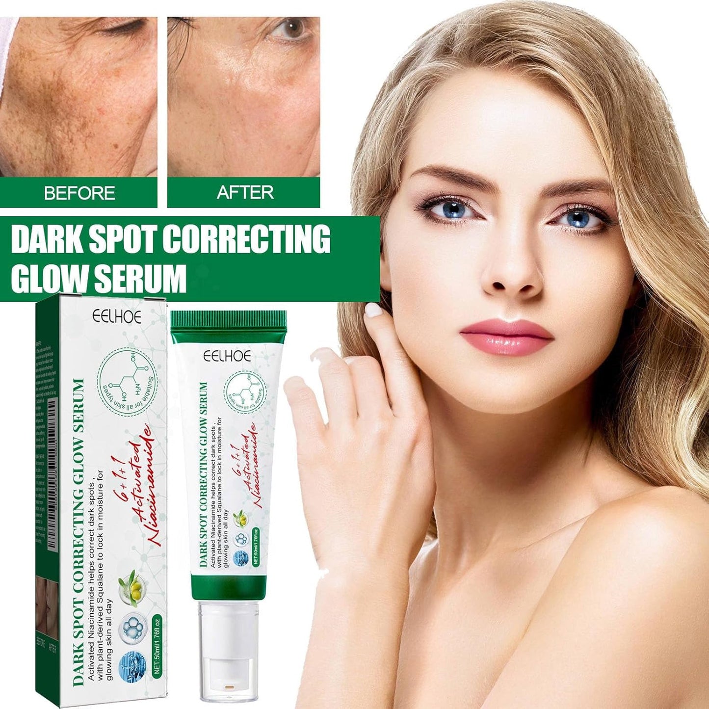 AhmedKazi Dark Spot Correcting Glow Serum – Korean Skincare with Niacinamide & Papaya Extract | Brightening, Moisturizing & Even-Tone Serum for All Skin Types – 50ml