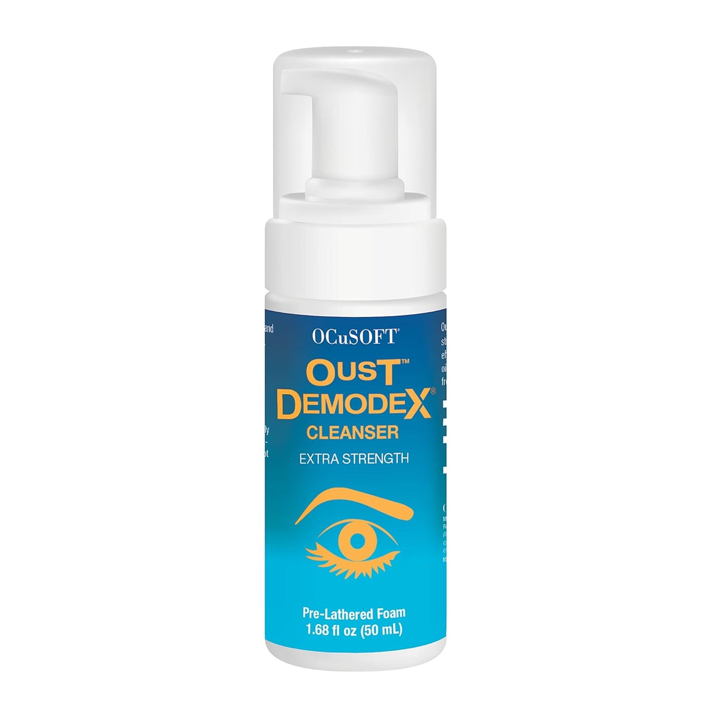 OCuSOFT Oust Demodex Foam Cleanser – Extra Strength Eyelid & Eyelash Cleanser with Tea Tree Oil, Removes Oil, Debris & Pollen (1.68 fl oz)