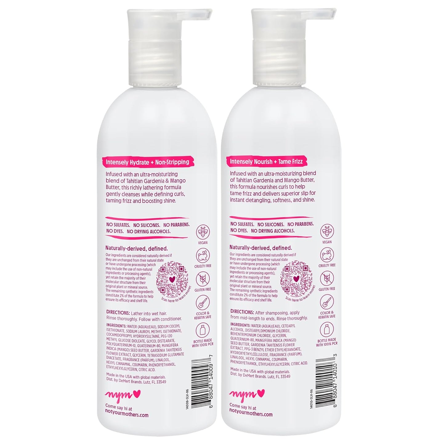 Not Your Mother’s Naturals Curl Defining Shampoo & Conditioner Set | 98% Naturally Derived | Hydrating & Frizz Control for Curly, Wavy & Coily Hair | Gardenia Mango Butter – 2 Pack