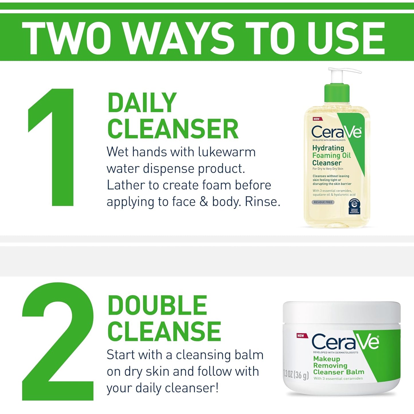 CeraVe Hydrating Foaming Oil Cleanser | Face & Body Wash with Squalane, Hyaluronic Acid & Ceramides for Dry to Very Dry Skin, Fragrance-Free, 8 fl oz