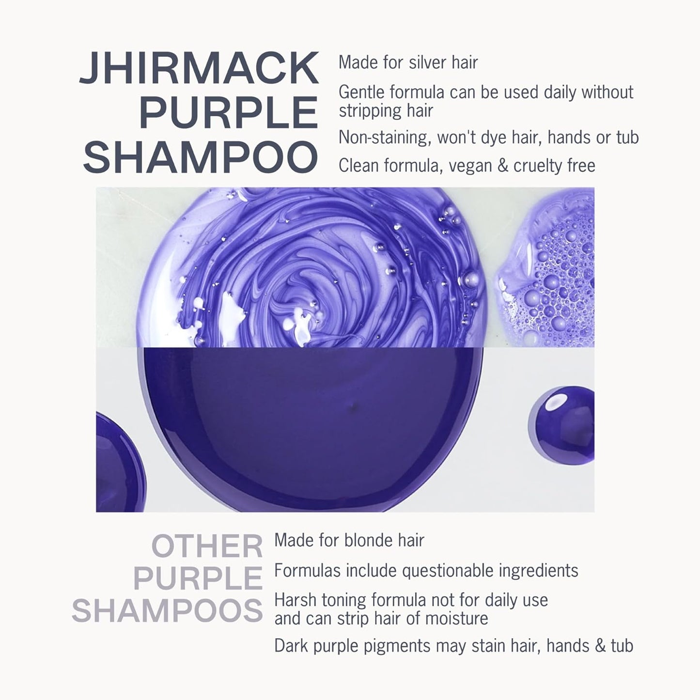 Jhirmack Silver Brightening Purple Shampoo & Conditioner Set – Removes Brassiness & Adds Shine for Silver, Grey & Blonde Hair – 2 Pack