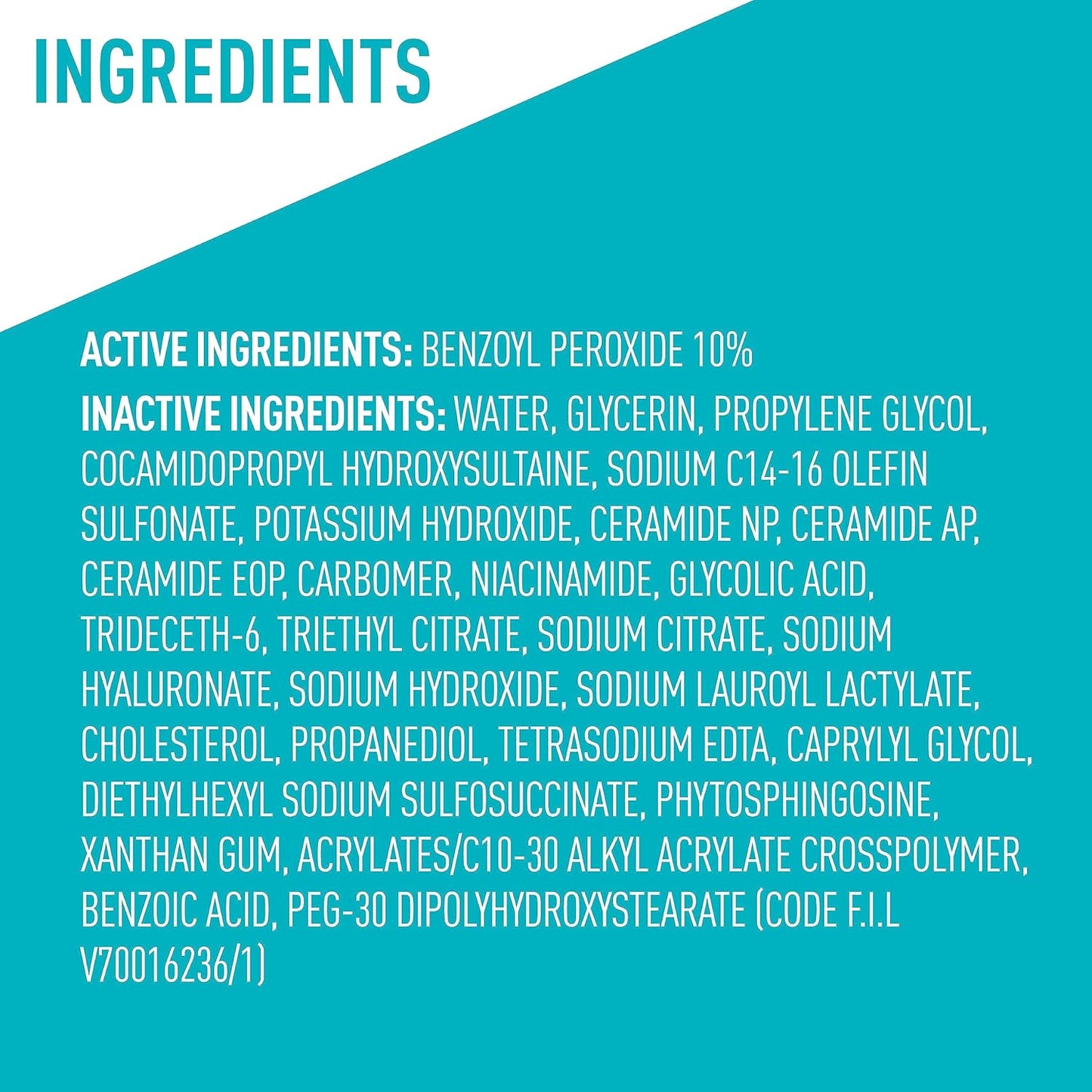CeraVe Acne Foaming Cream Wash with 10% Benzoyl Peroxide & Niacinamide – 5oz