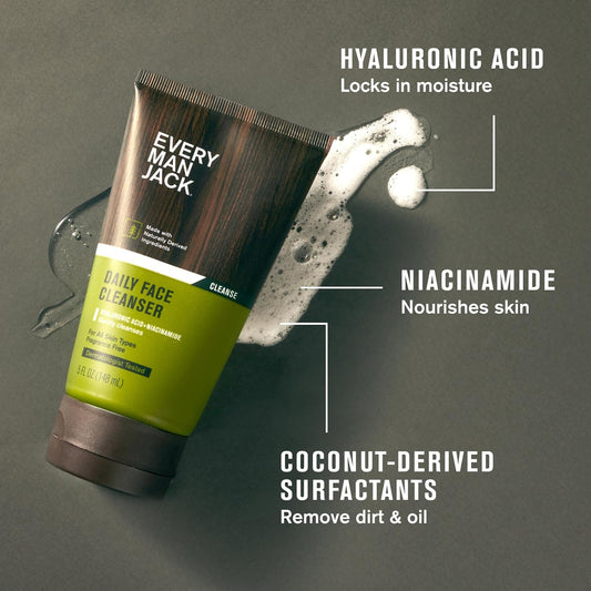 Every Man Jack Daily Face Wash & Lotion Set – Hydrating & Reviving Skincare for Men | 2-Pack with Hyaluronic Acid & Aloe Vera