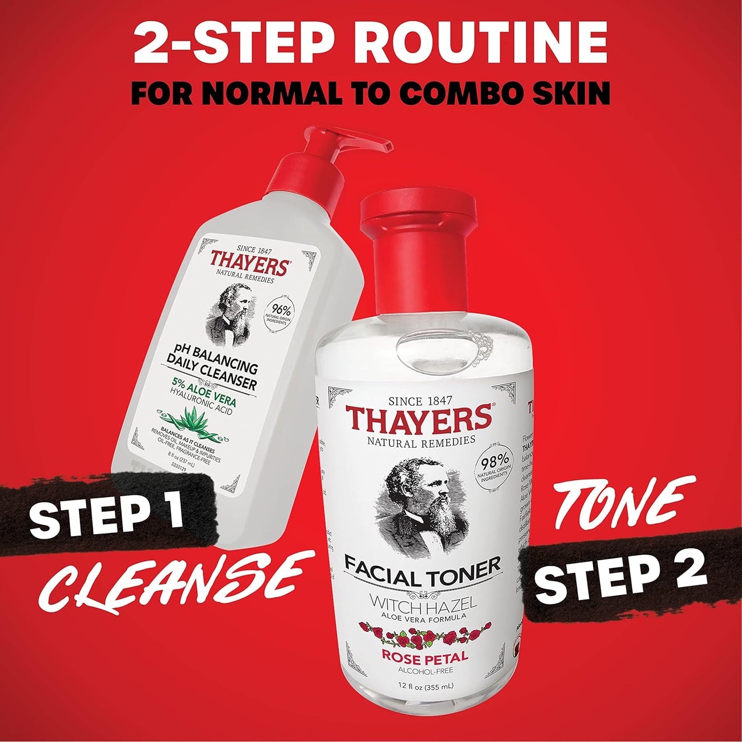 THAYERS pH Balancing Daily Cleanser – Gentle Aloe Vera Face Wash for All Skin Types, Hydrating & Non-Stripping, Fragrance-Free, Dermatologist Tested, 8 fl. oz.