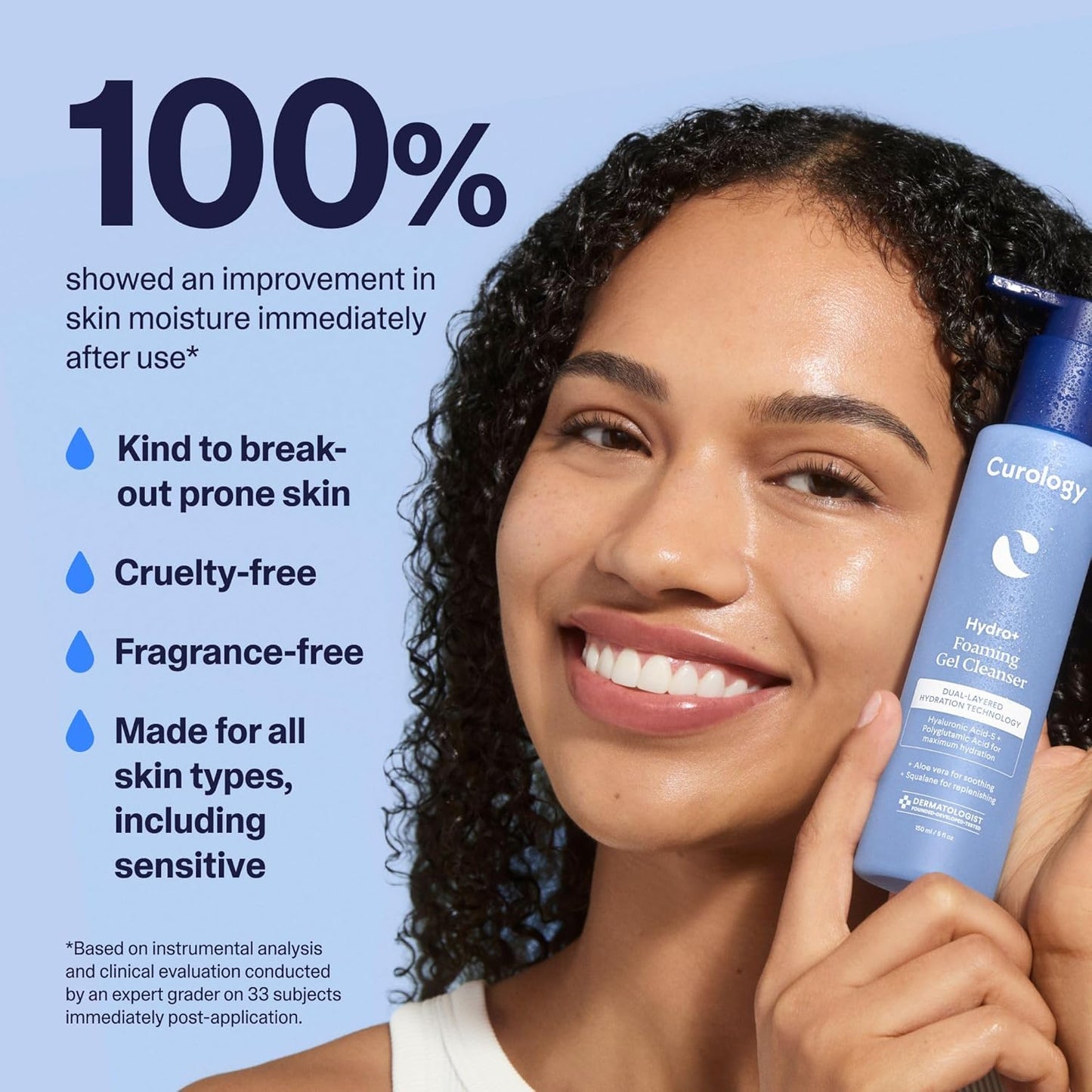 Curology Hydro+ Foaming Gel Cleanser – Gentle, Hydrating Face Wash for Sensitive Skin, Fragrance-Free, 5 fl oz