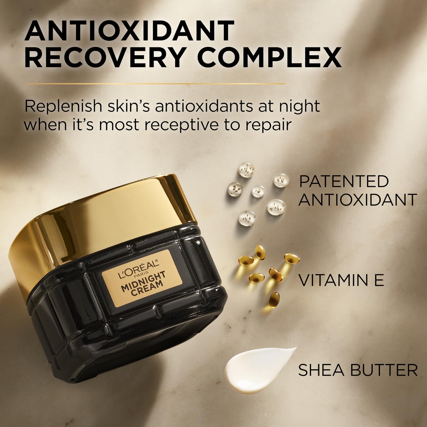 L'Oreal Paris Age Perfect Midnight Anti-Aging Cream & Serum – Wrinkle Repair & Firming Moisturizer, 1.7oz