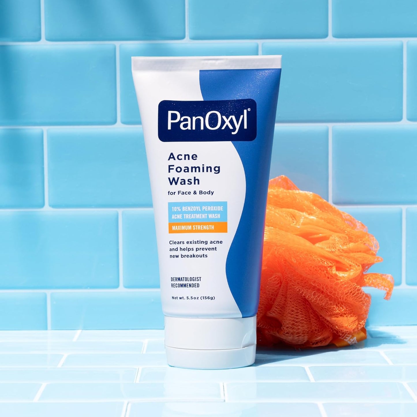 PanOxyl 10% Benzoyl Peroxide Acne Foaming Wash – Maximum Strength Antimicrobial Cleanser, 5.5 Oz