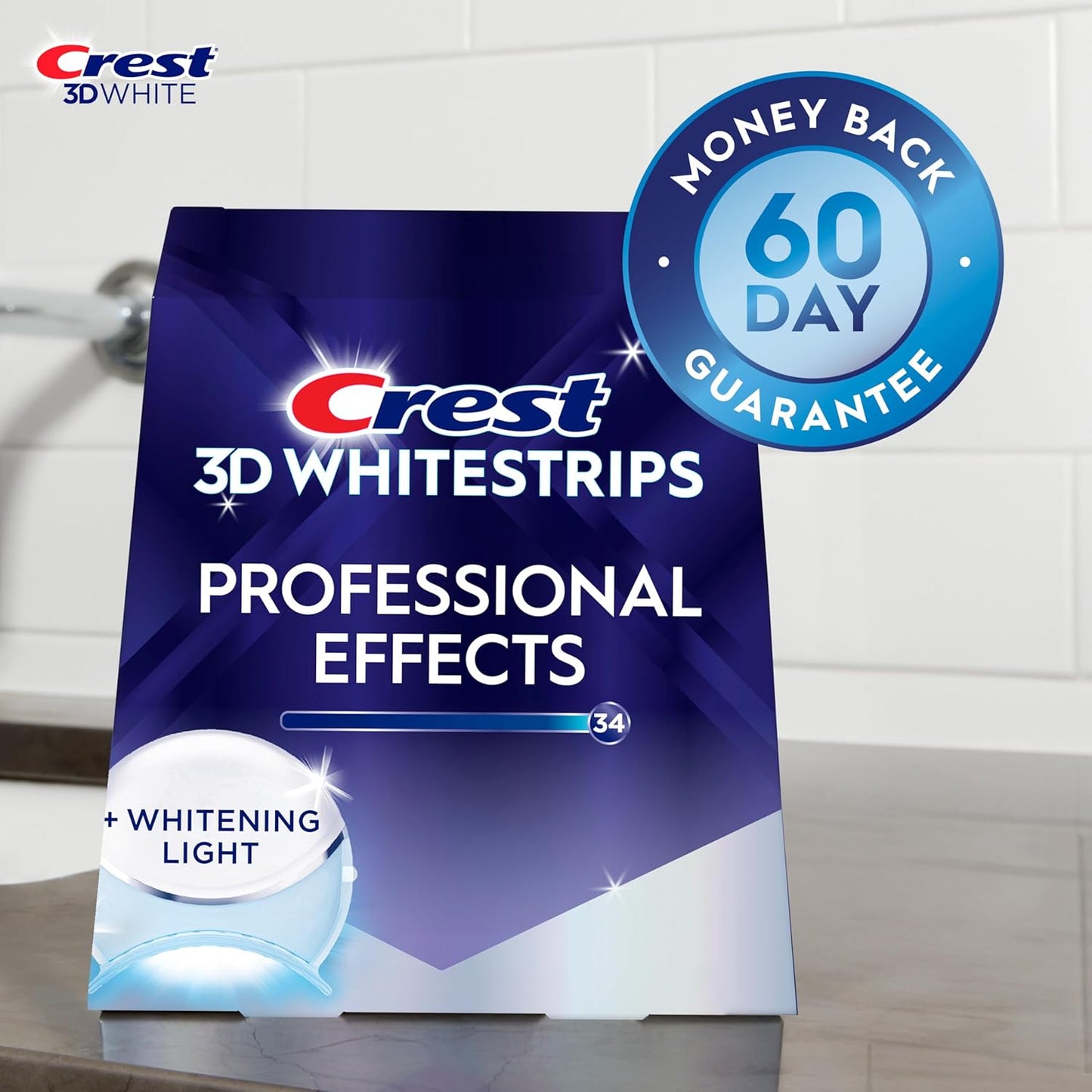 شرائط تبييض الأسنان الاحترافية Crest 3D Whitestrips + LED - 20 علاج تبييض