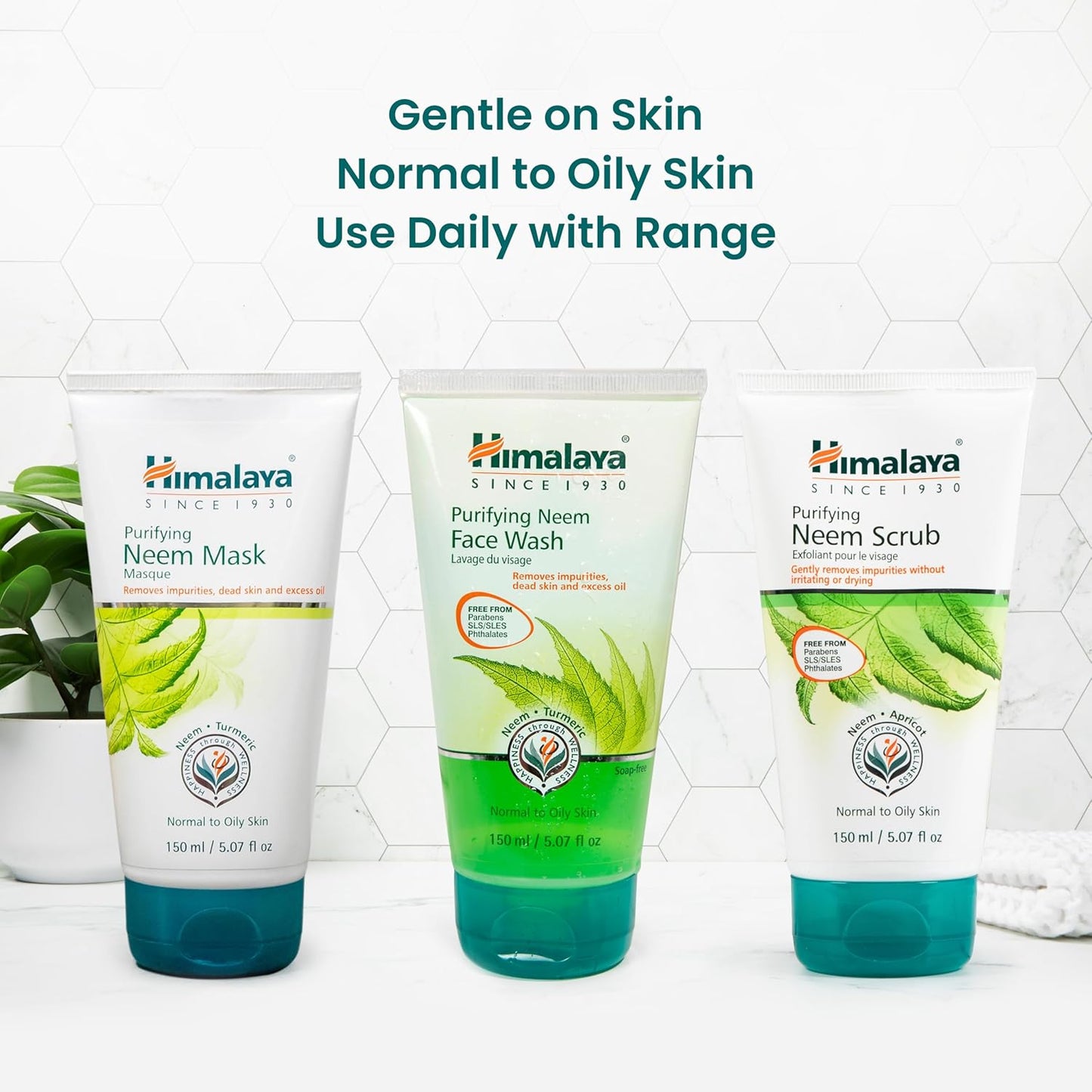 Himalaya Purifying Neem Face Wash – Natural Cleanser with Neem & Turmeric | Soap-Free, Vegan, Paraben-Free | For Normal to Oily Skin – 150mL (2 Pack)