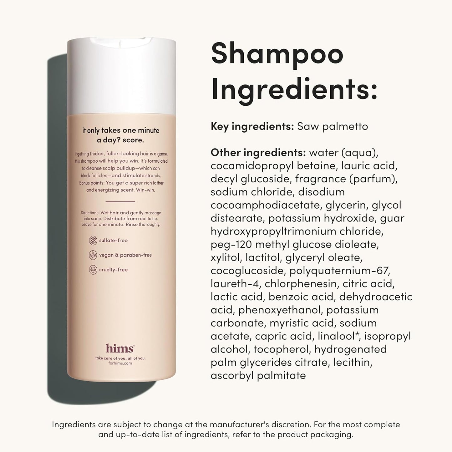 Hims Thick Fix Shampoo & Conditioner Set – Thickening Hair Care with Saw Palmetto & Niacinamide, Vegan & Sulfate-Free (2 x 6.4 fl oz, Eucalyptus Grove)
