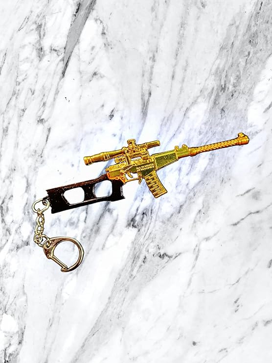 PUBG VSS Rifle Gun Keychain – Premium Metal 12cm with Scope | Gamer & Collector Key Ring (Limited Edition)