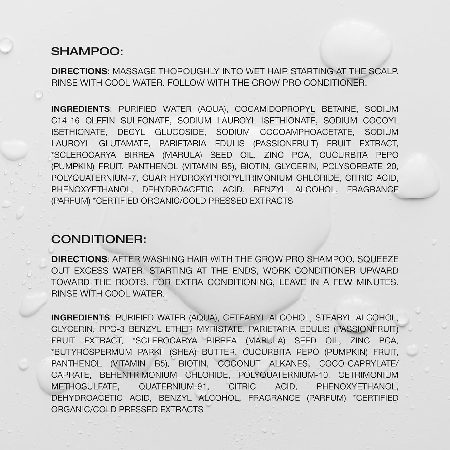 Raw Sugar Grow Pro Shampoo & Conditioner Set – Anti-Thinning, Pro-Lengthening with Vegan Biotin, Passion Fruit & Marula – Sulfate-Free, 2 Pack