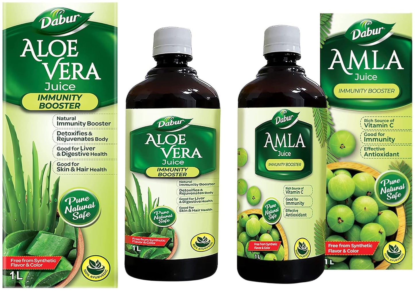Dabur Aloe Vera Juice - 1L | Ayurvedic Health Juice For Good Skin & Hair Health | Detoxifies & Rejuvenates Skin & Body | Good For Liver & Digestive Health | Immunity Booster