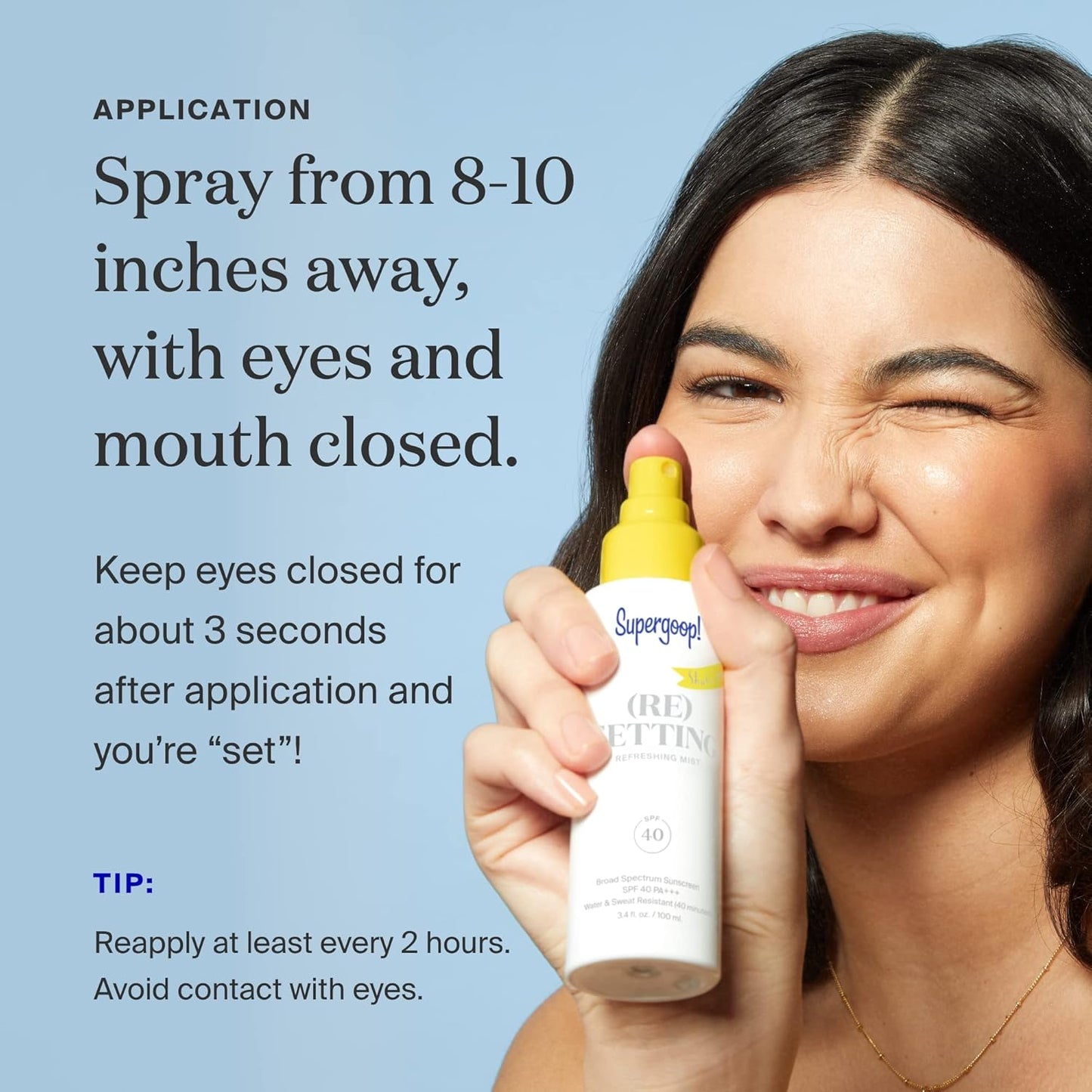 Supergoop! (Re)setting Refreshing Mist SPF 40 – Makeup Setting Facial Spray with UV & Pollution Protection, Mint & Rosemary Scent (1 fl oz)