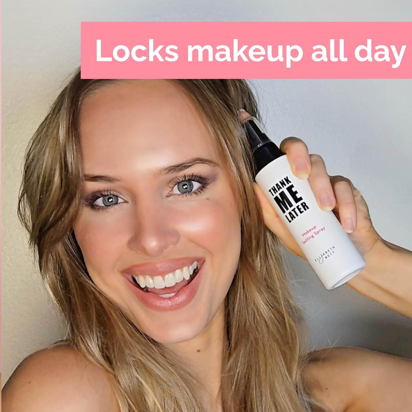 Elizabeth Mott Thank Me Later 3-in-1 Dewy Makeup Setting Spray – Hydrating, Long-Lasting Fine Mist with Niacinamide – Lightweight, Oil-Free, Cruelty-Free – 95ml