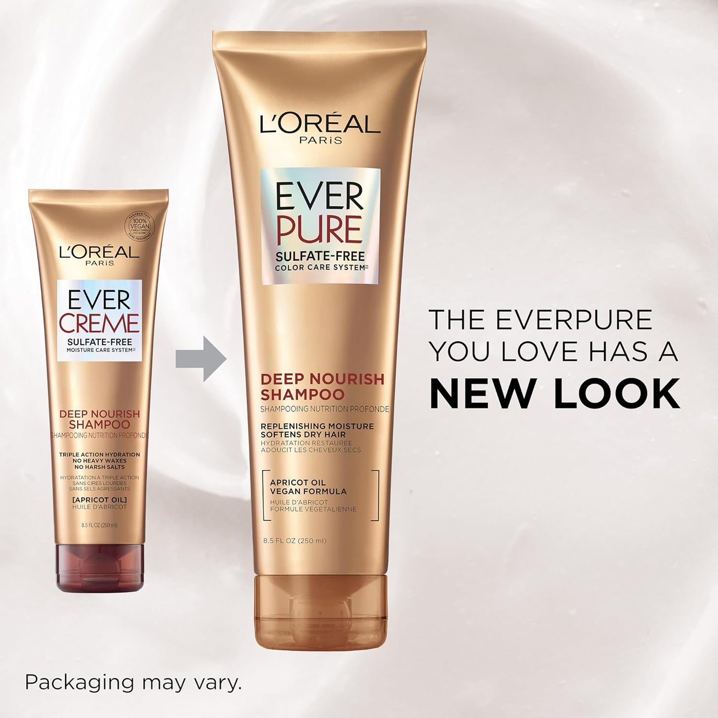 L’Oreal Paris EverPure Sulfate-Free Shampoo & Conditioner Set – Hydrating Apricot Oil for Dry, Damaged & Color-Treated Hair – 8.5 oz Each, 2 Pack