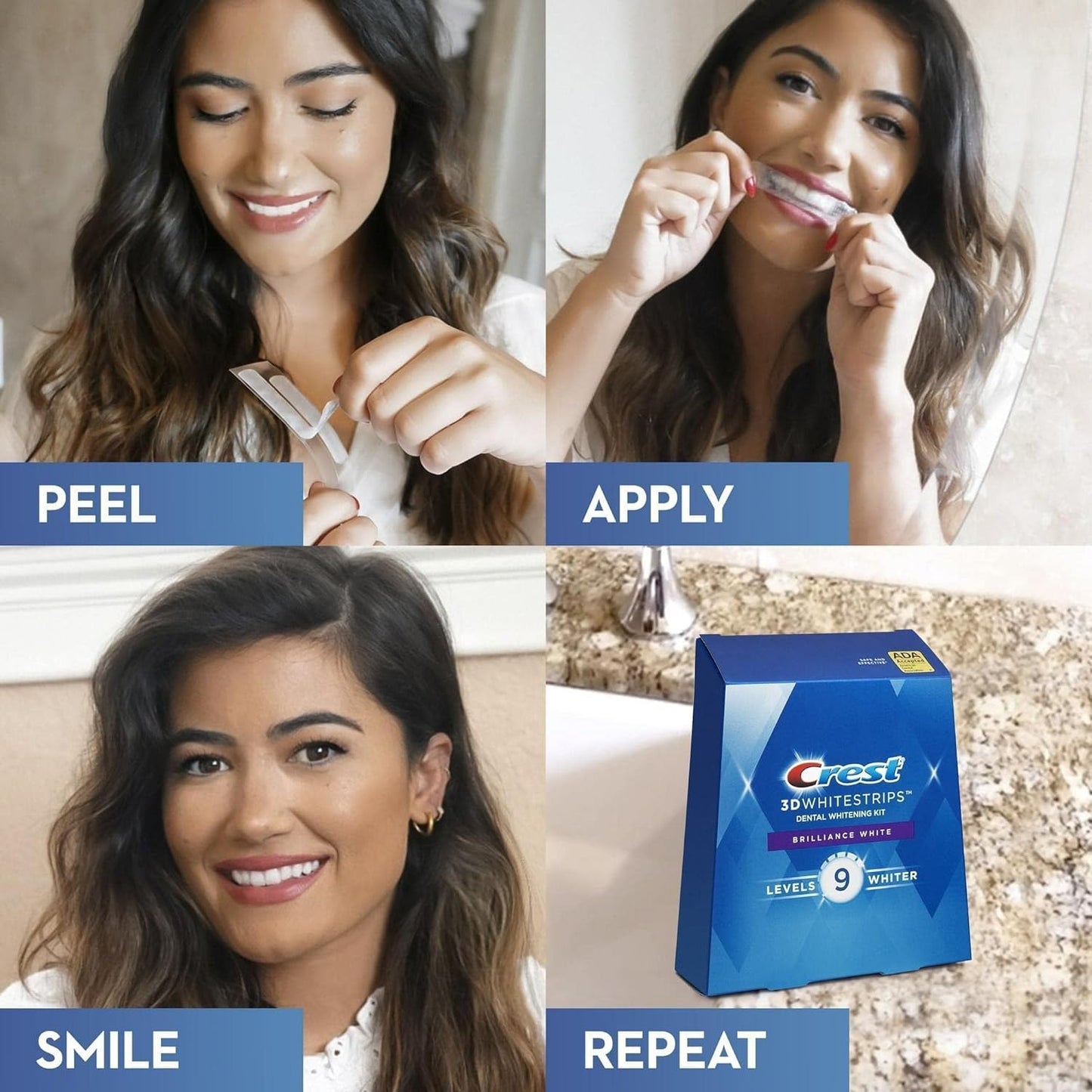 Crest 3D Whitestrips Brilliance White – Professional Teeth Whitening Kit, 32 Strips (16 Treatments)