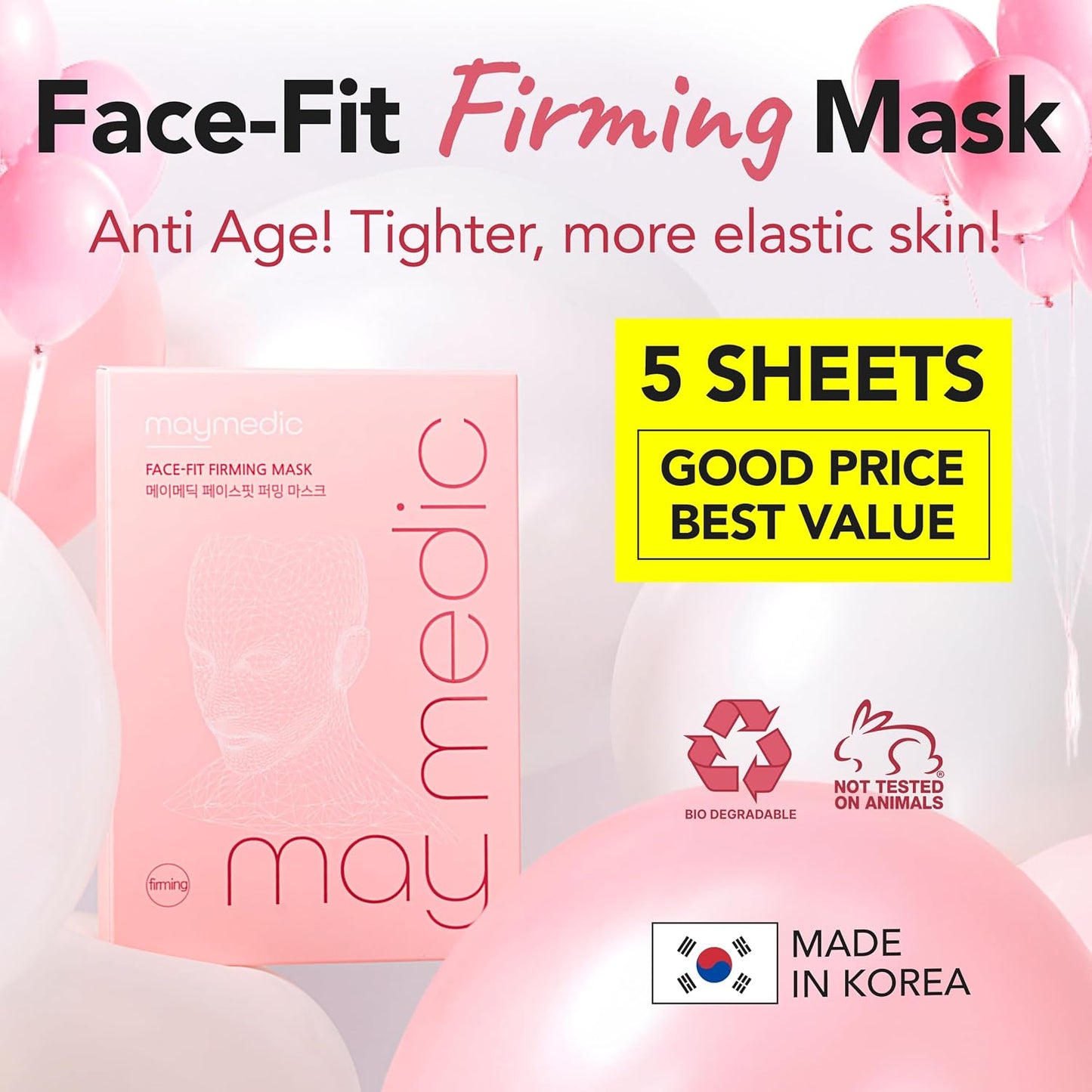 MAYMEDIC Collagen Face Sheet Mask (5 Pcs) – Hydrating, Firming & Anti-Aging Skincare for All Skin Types