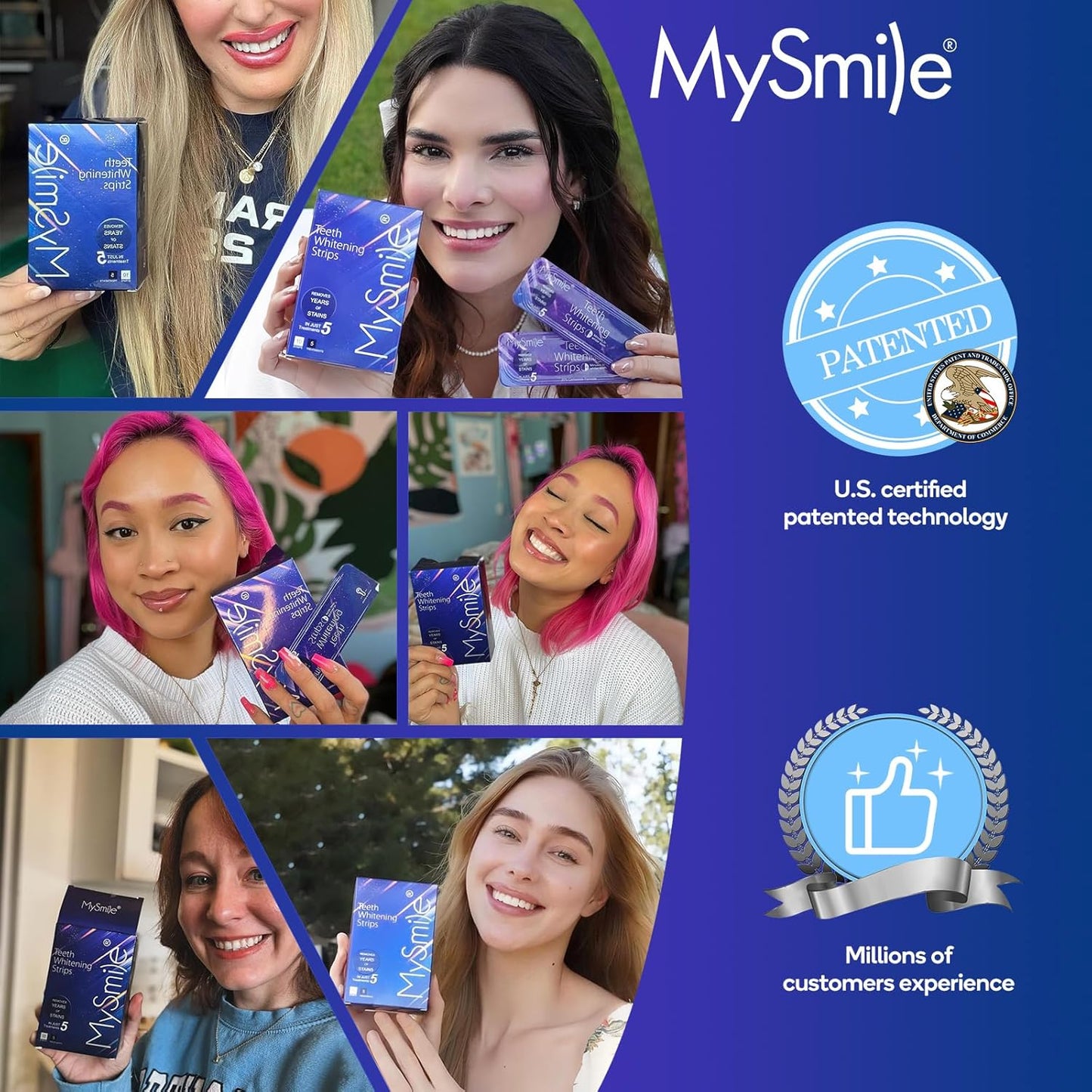 MySmile Advanced Teeth Whitening Strips – 5X Whitening Power, Enamel-Safe & Non-Sensitive – 10 Strips
