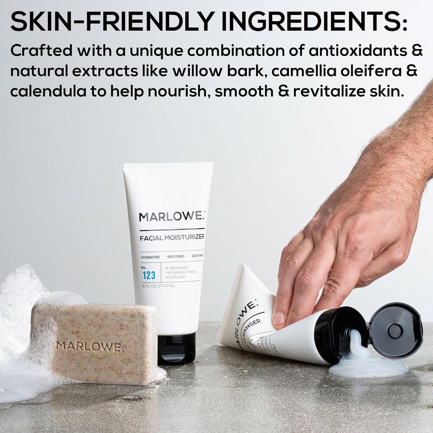 MARLOWE. No. 121 Facial Cleanser – Daily Men’s Face Wash with Natural Extracts & Antioxidants | Soothes, Purifies & Refreshes – 6 oz
