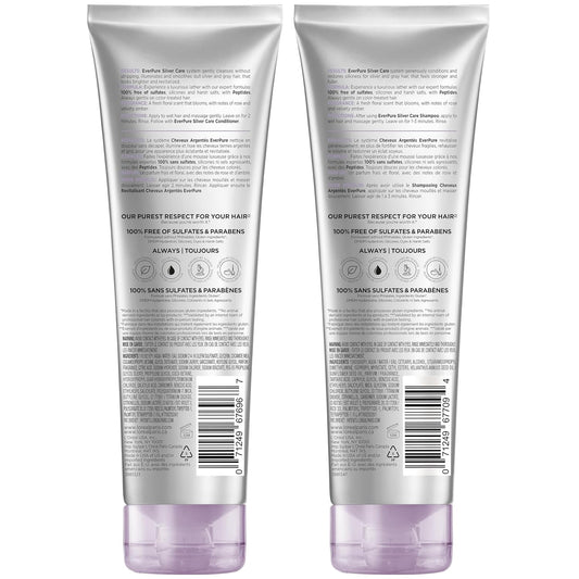 L'Oréal Paris EverPure Silver Care Shampoo & Conditioner Set | Sulfate-Free Vegan Formula with Peptides for Gray & Silver Hair (1 Kit)