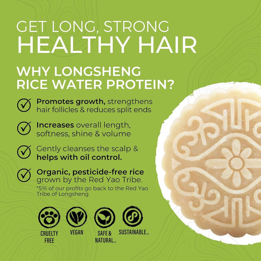 Viori Hidden Waterfall Shampoo & Conditioner Bar Set – Rice Water Hair Care, Sulfate-Free, Eco-Friendly & Moisturizing (Plastic-Free, 2 Bars)