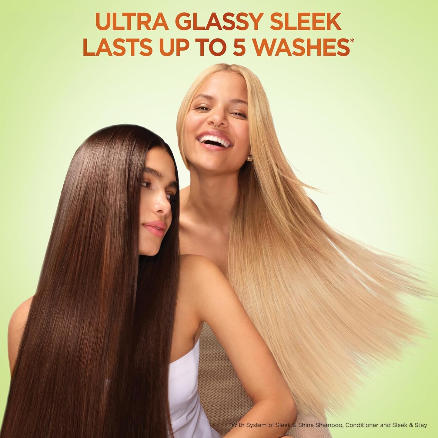 Garnier Fructis Sleek & Shine Shampoo & Conditioner Set – 72H Frizz Control with Argan Oil & Plant Keratin (2 Items, 22oz + 21oz)