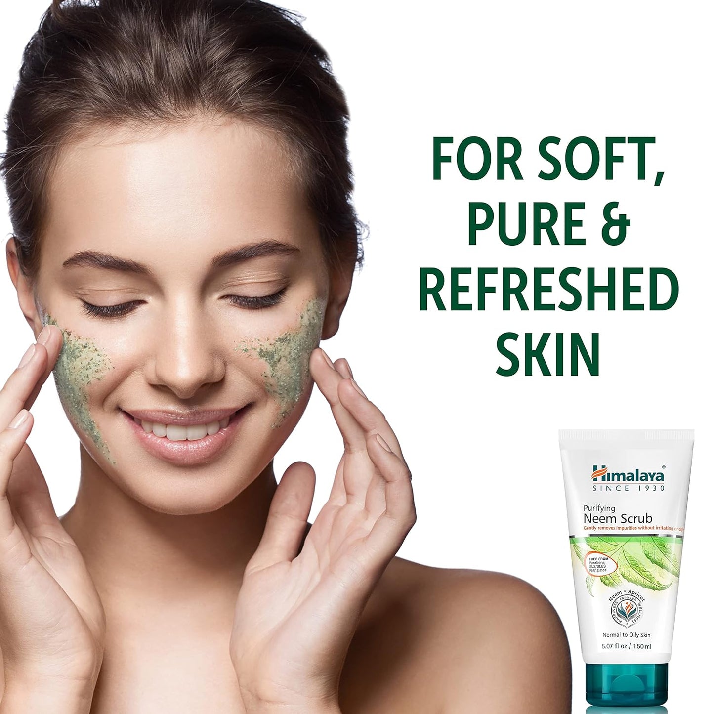 Himalaya Purifying Neem Scrub – Exfoliating Face Scrub with Neem & Apricot | Paraben-Free, SLS-Free, Dermatologically Tested | For Normal to Oily Skin – 150mL