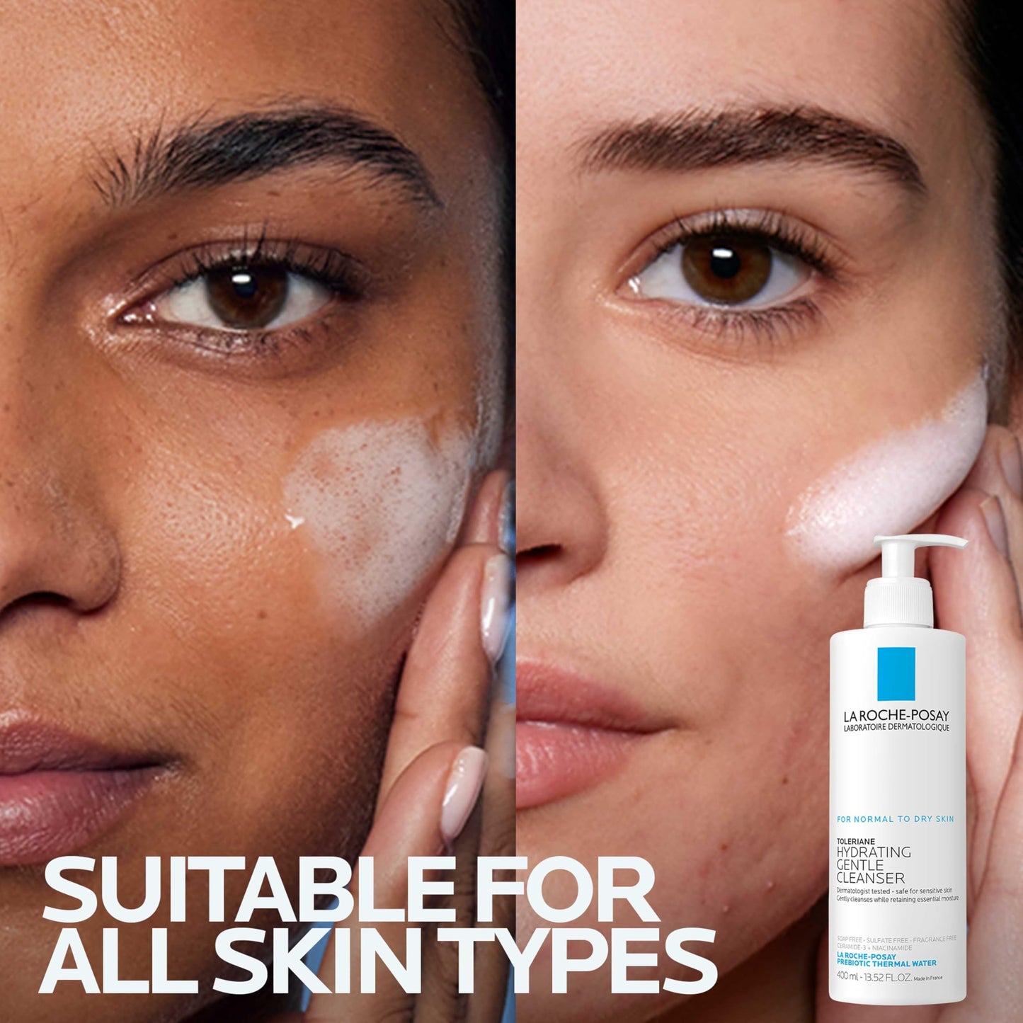 La Roche-Posay Toleriane Hydrating Gentle Face Cleanser with Niacinamide & Ceramides – Daily Hydrating Face Wash for Dry to Normal Sensitive Skin (Fragrance-Free)