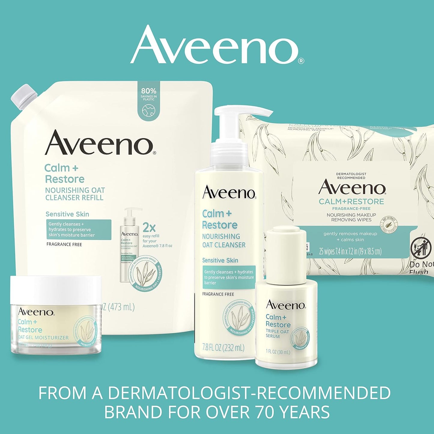 Aveeno Calm + Restore Skin Therapy Balm – Colloidal Oatmeal & Ceramide Moisturizer for Sensitive, Dry Skin, 1.7 oz