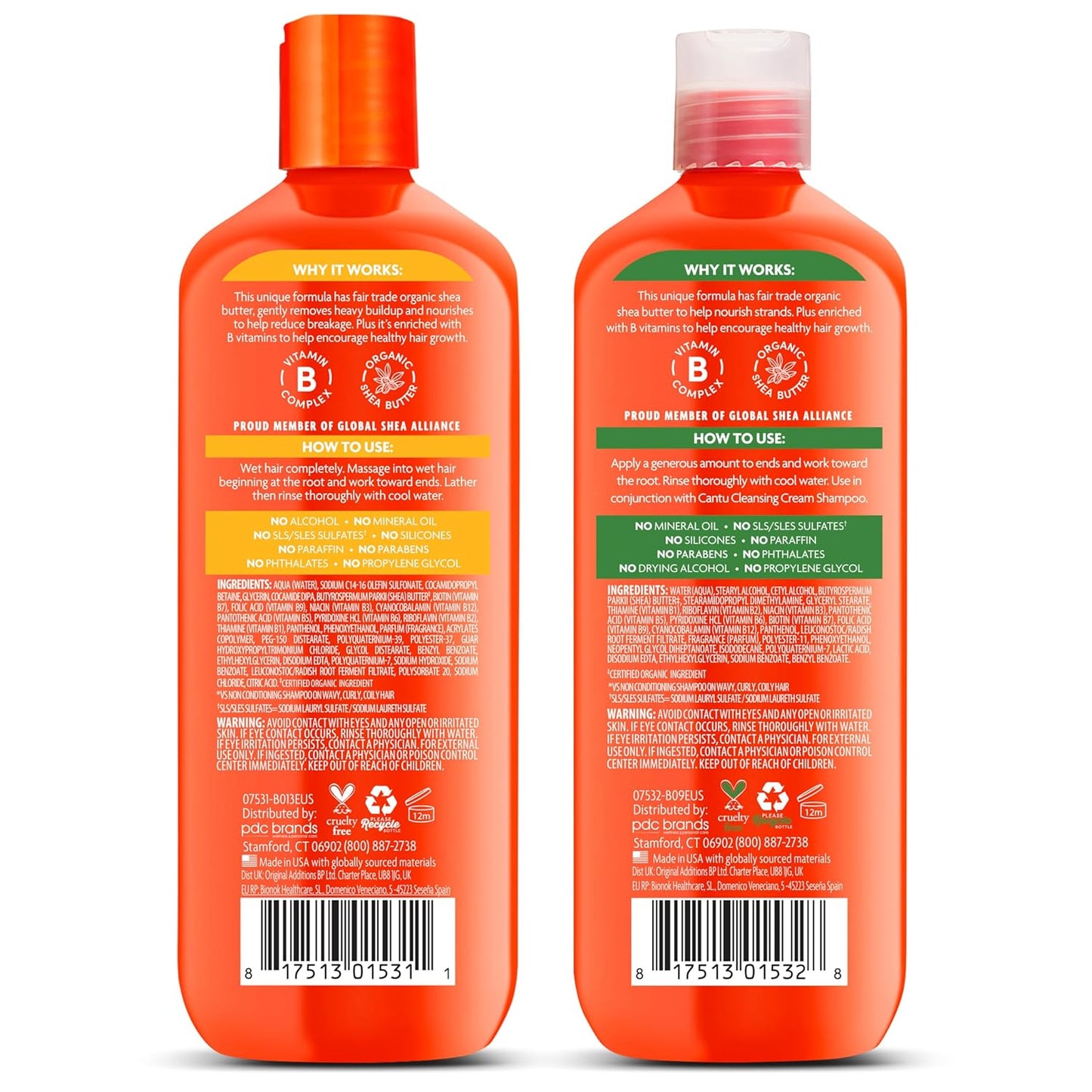 Cantu Shea Butter Shampoo & Conditioner Set | Hydrating, Nourishing & Sulfate-Free Hair Care for Natural Curls, Coils & Waves | 13.5 fl oz Duo