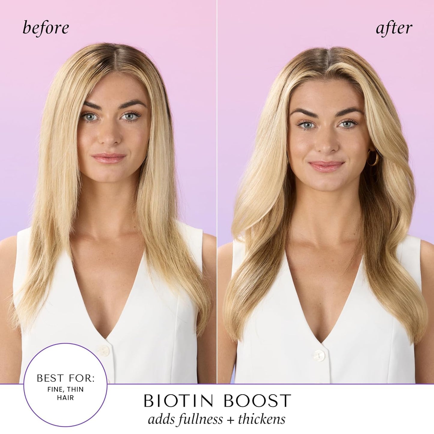 HASK Biotin Boost Thickening Shampoo & Conditioner Set | Adds Fullness, Strength & Volume | Sulfate-Free, Paraben-Free, Color-Safe | 12oz Each